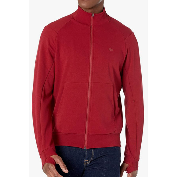 Lacoste mens Ls Full Zip Active Double Face Sweatshirt Andrinople 2XL - Picture 1 of 3